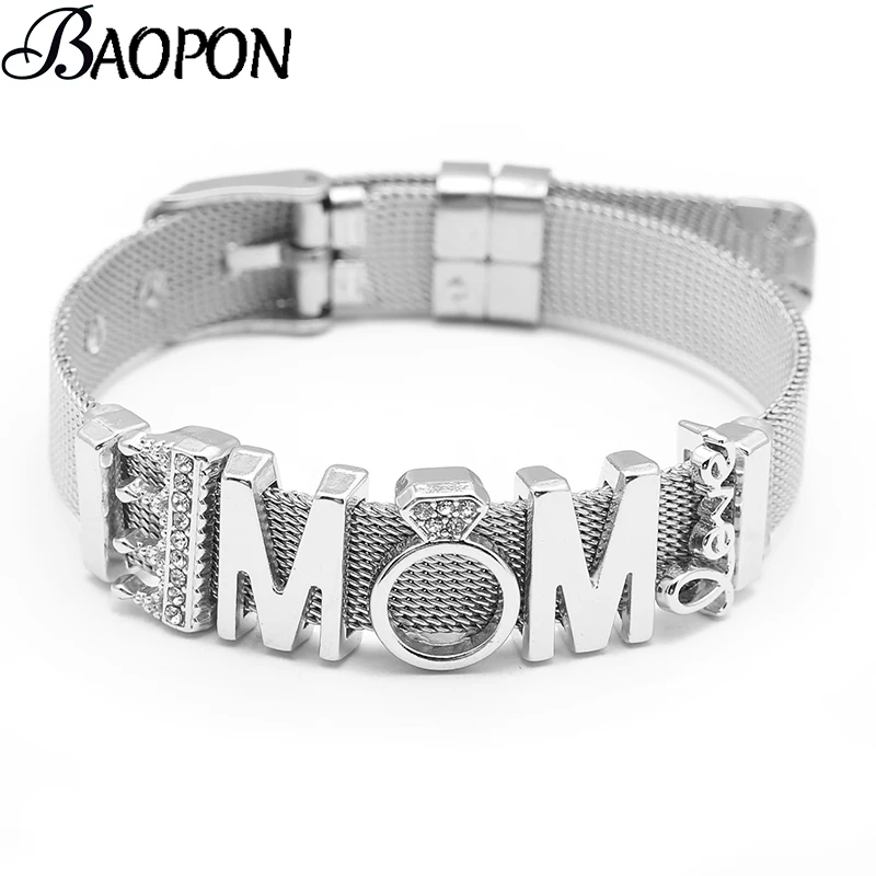 BAOPON Jewelry The Perfect Match Mesh Bracelet Set with LOVE MOM Charms Beads Fine Stainless Steel Beacelet Bangles Mom Gift
BAOPON Jewelry The Perfect Match Mesh Bracelet Set with LOVE MOM Charms Beads Fine Stainless Steel Beacelet Bangles Mom Gift