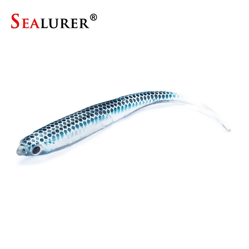 SEALURER Soft Lure 6pcs/lot 2.6g/90mm for Fishing Shad Fishing Worm Swimbaits Jig Head Soft Lure Fly Fishing Bait Fishing Lures 15