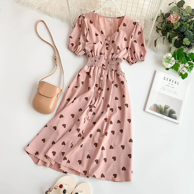 Retro Women Summer Dress Dress V Collar Short Sleeve Single Buckle Waist Close Thin First Gentle Style knee length Dersses 2019
Retro Women Summer Dress Dress V Collar Short Sleeve Single Buckle Waist Close Thin First Gentle Style knee length Dersses 2019