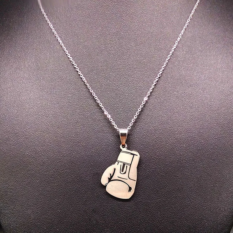 Boxing Stainless Steel Pendant Necklaces For Men Boys Gift Fashion Glove Silver Color Necklace Jewelry collier homme N7124B
Boxing Stainless Steel Pendant Necklaces For Men Boys Gift Fashion Glove Silver Color Necklace Jewelry collier homme N7124B