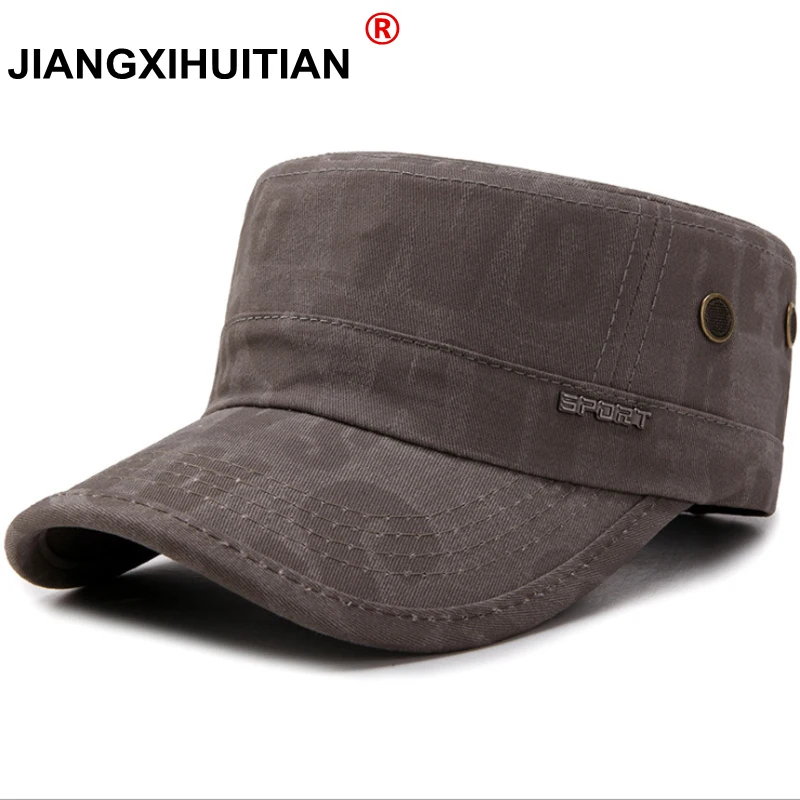 2017 Cotton Unisex Men Women Flat Top Cap Do Old Effect Military Hats Classic Solid Color Visor Hat Summer Autumn 
2017 Cotton Unisex Men Women Flat Top Cap Do Old Effect Military Hats Classic Solid Color Visor Hat Summer Autumn