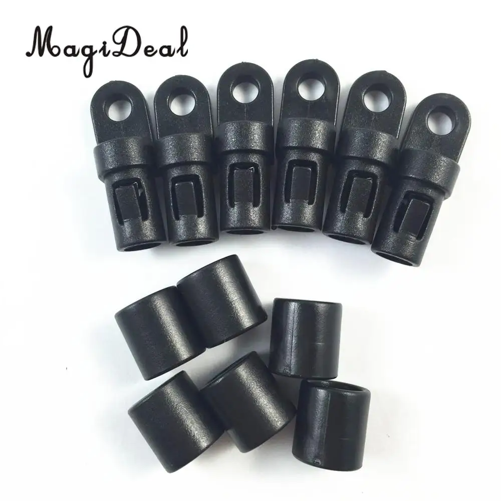 MagiDeal Hot Universal 6Pcs/Lot Black B Shape Bungee Hooks Cord Snaps Accessory for Kayak Canoe Rowing Boat Dinghy Water Sport