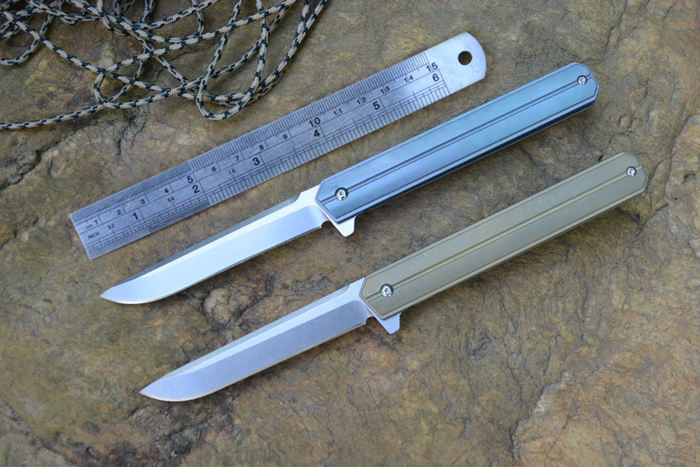 D2 Blade Flipper fast open folding knife combat Drop point Outdoor Survival Camping knives for gift collections ,green or gold
D2 Blade Flipper fast open folding knife combat Drop point Outdoor Survival Camping knives for gift collections ,green or gold