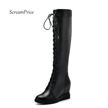 Female Genuine Leather Comfort Height Increasing Knee High Boots Fashion Zipper Pointed Toe Winter Women Shoes Black Red
Female Genuine Leather Comfort Height Increasing Knee High Boots Fashion Zipper Pointed Toe Winter Women Shoes Black Red
