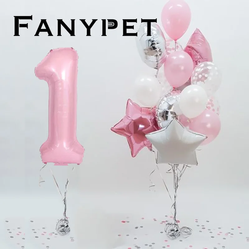 15 pcs 40"number 1 foil balloon pink 18"star balloons latex ballon one year Birthday Party Decor Kids baby shower Balloons air
15 pcs 40"number 1 foil balloon pink 18"star balloons latex ballon one year Birthday Party Decor Kids baby shower Balloons air