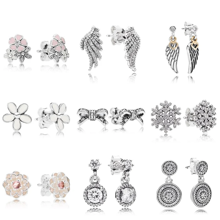 NEW 100% 925 Sterling Silver Poetic Cherry Blooms Flower Earring Love &Guidance Feather Stud Earrings Fit Women DIY Jewelry
NEW 100% 925 Sterling Silver Poetic Cherry Blooms Flower Earring Love &Guidance Feather Stud Earrings Fit Women DIY Jewelry