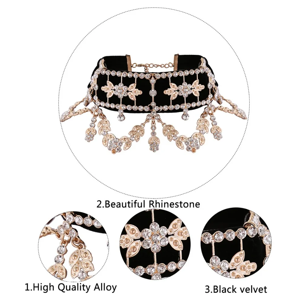 Массивное ожерелье со шнуровкой 2017 большие стразы колье чокер с кристаллами