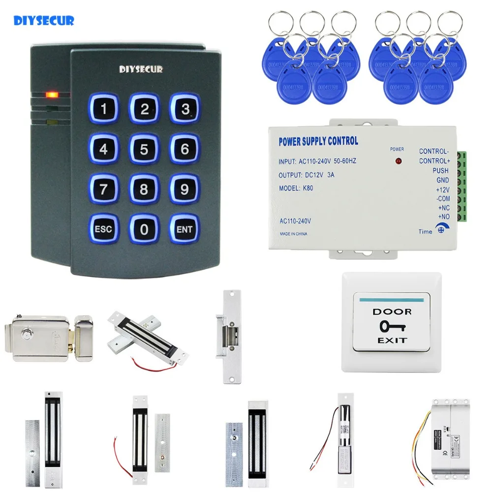 DIYSECUR Complete 125KHz RFID Reader Access Control System Kit + Electric Lock + Power Supply
DIYSECUR Complete 125KHz RFID Reader Access Control System Kit + Electric Lock + Power Supply