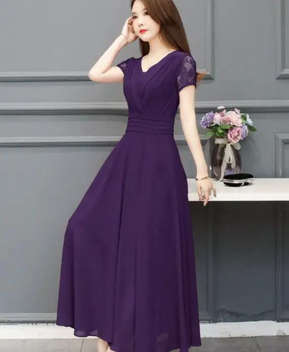 2019 Summer New Arrival Plus Size M-4XL Short Sleeve Solid Color V Collar Woman Chiffon Long Dress
2019 Summer New Arrival Plus Size M-4XL Short Sleeve Solid Color V Collar Woman Chiffon Long Dress