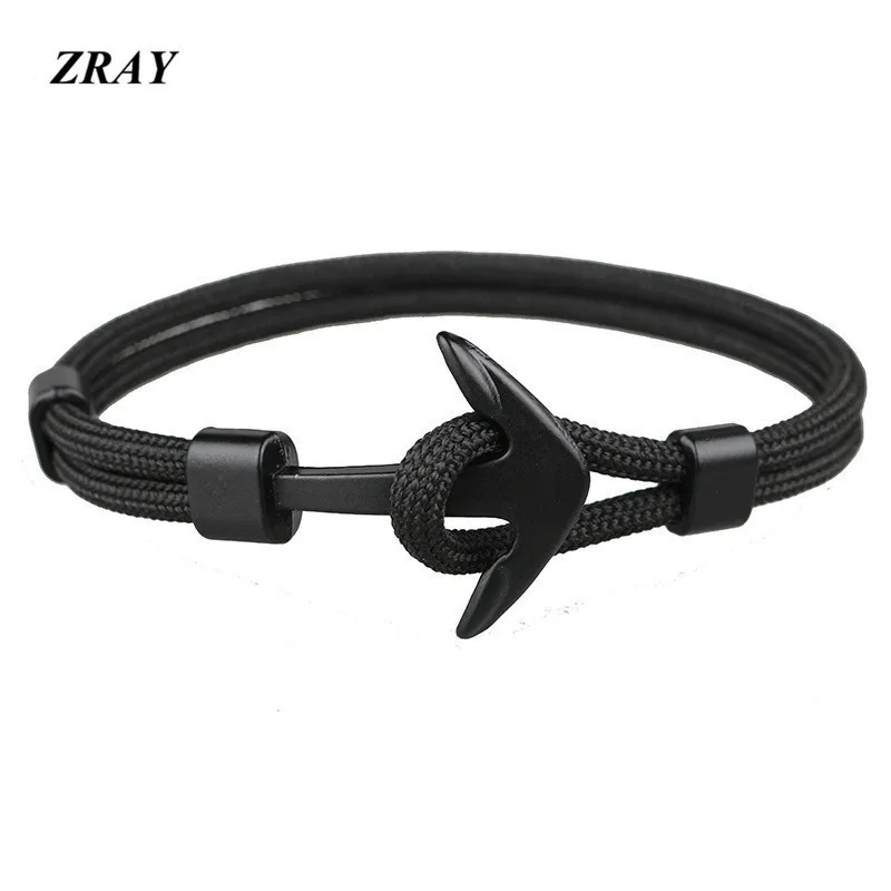 ZRAY 2019 New Fashion Black Color Anchor Bracelets Men Charm Survival Rope Chain Paracord Bracelet Male Wrap Metal Sport Hooks
ZRAY 2019 New Fashion Black Color Anchor Bracelets Men Charm Survival Rope Chain Paracord Bracelet Male Wrap Metal Sport Hooks
