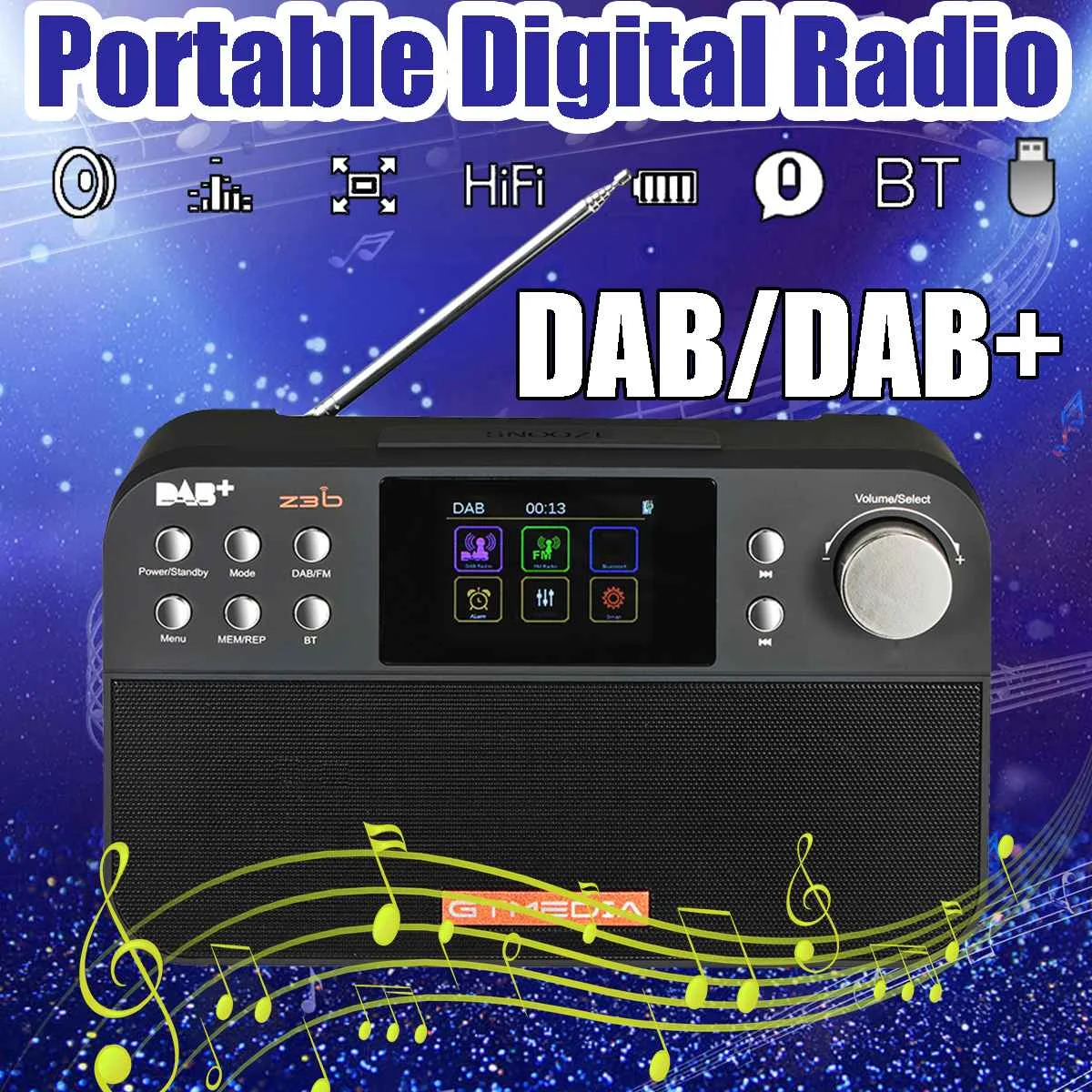 Portable Digital Radio bluetooth 4.0 Stereo Speaker DAB DAB+ FM RDS Multi Band Radio With TFT Display Alarm Clock Sleep Timer
Portable Digital Radio bluetooth 4.0 Stereo Speaker DAB DAB+ FM RDS Multi Band Radio With TFT Display Alarm Clock Sleep Timer