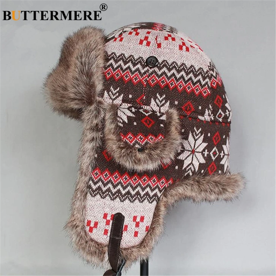 BUTTERMERE Ladies Russian Winter Hat Snowflake Female Soviet Ushanka Hat Warm Thick Ski Cycling Earflap Womens Fur Hats
BUTTERMERE Ladies Russian Winter Hat Snowflake Female Soviet Ushanka Hat Warm Thick Ski Cycling Earflap Womens Fur Hats
