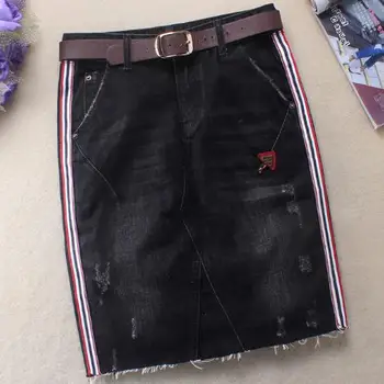 summer new women side stripe knee-length package hip skirt denim high waist jeans pencil skirts plus szie 2XL
summer new women side stripe knee-length package hip skirt denim high waist jeans pencil skirts plus szie 2XL