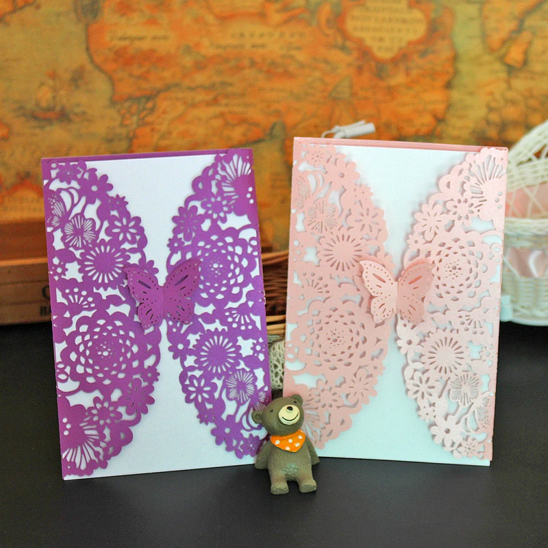 10pcs/set Hollow Laca Flowers Daisy Roses Flower Invitations Card Folded Butterfly Invitation Cards Wedding Party Decoration
10pcs/set Hollow Laca Flowers Daisy Roses Flower Invitations Card Folded Butterfly Invitation Cards Wedding Party Decoration