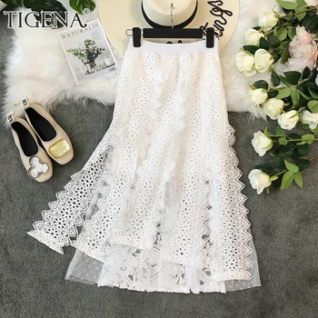 TIGENA Black White Hollow Out Lace Skirt Women Fashion 2019 Summer Elegant Midi Long Skirt Female High Waist Office Skirt Ladies
TIGENA Black White Hollow Out Lace Skirt Women Fashion 2019 Summer Elegant Midi Long Skirt Female High Waist Office Skirt Ladies