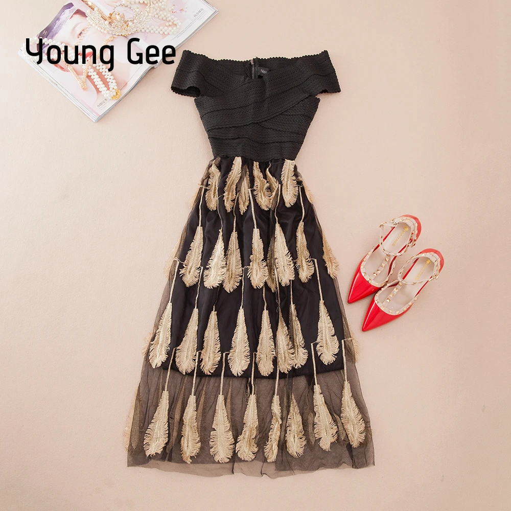 YoungGee Celebrity Bandage Dress Women Bodycon Off the Shoulder Lady Elegant Holiday Lace Embroidery Midi Party Dresses vestido
YoungGee Celebrity Bandage Dress Women Bodycon Off the Shoulder Lady Elegant Holiday Lace Embroidery Midi Party Dresses vestido
