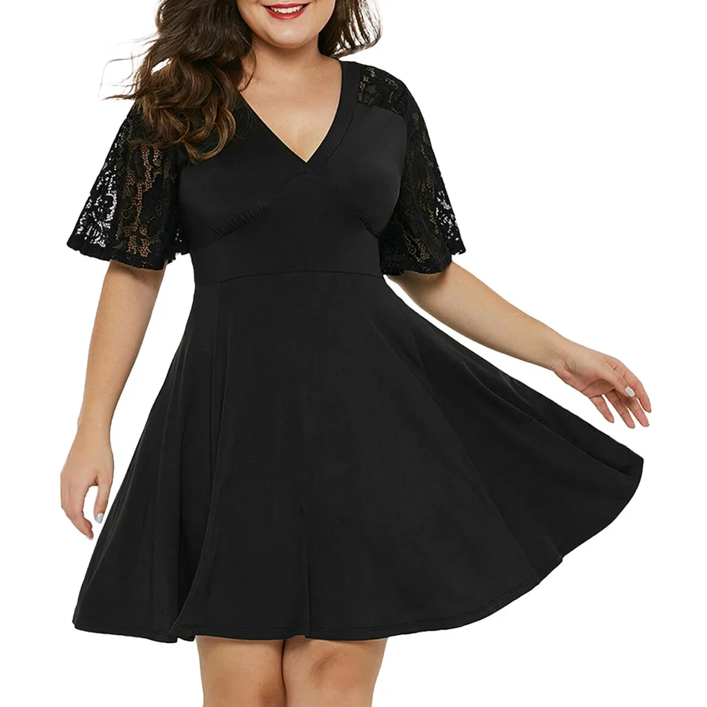 JAYCOSIN Fashion Dress For Women Clothing Large Size Solid Color Sexy V-neck short-sleeved Lace knee-length Dresses Vestidos
JAYCOSIN Fashion Dress For Women Clothing Large Size Solid Color Sexy V-neck short-sleeved Lace knee-length Dresses Vestidos