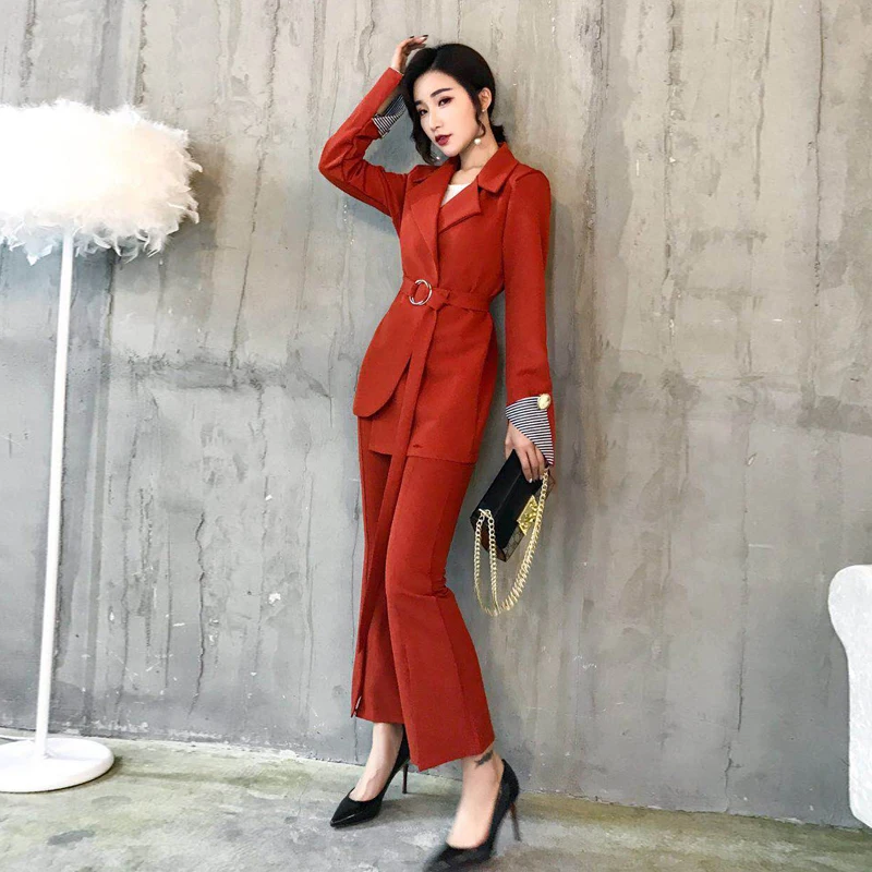 Women's suit high waist flare pants suit female spring new OL suit Blazer & Pant Two Pieces Set Office Lady Work Wear Suits
Women's suit high waist flare pants suit female spring new OL suit Blazer & Pant Two Pieces Set Office Lady Work Wear Suits