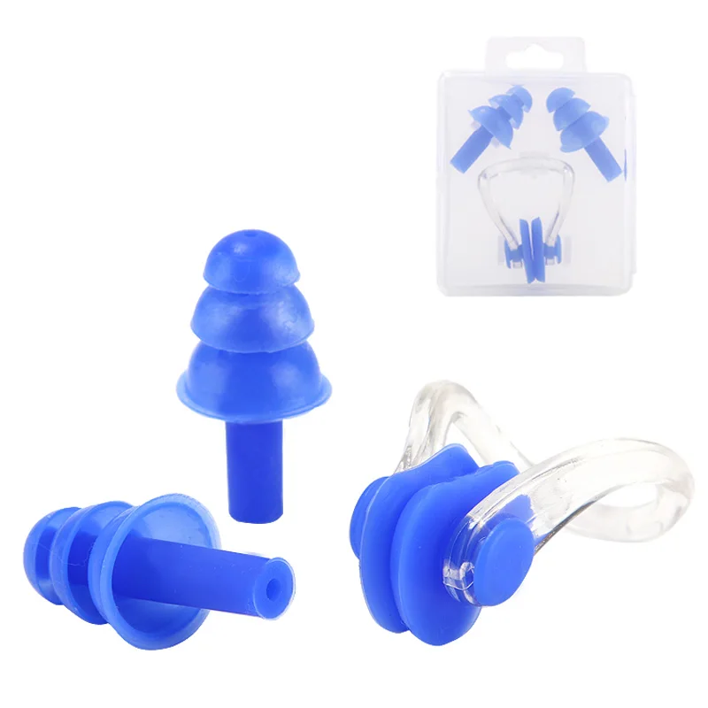 FAMIRY BRAND 3 Colors Soft Silicone Swimming Set Waterproof Nose Clip Ear Plug Earplug Useful Underwater Equipment Safe To Use | Спорт и