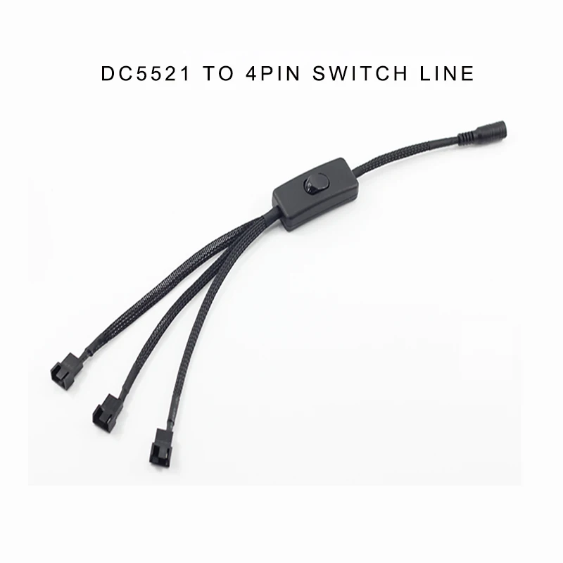 12V power adapter cable DC to computer chassis CPU fan 4Pin cable with switch conversion line,DC5521 to 4Pin switch line
12V power adapter cable DC to computer chassis CPU fan 4Pin cable with switch conversion line,DC5521 to 4Pin switch line