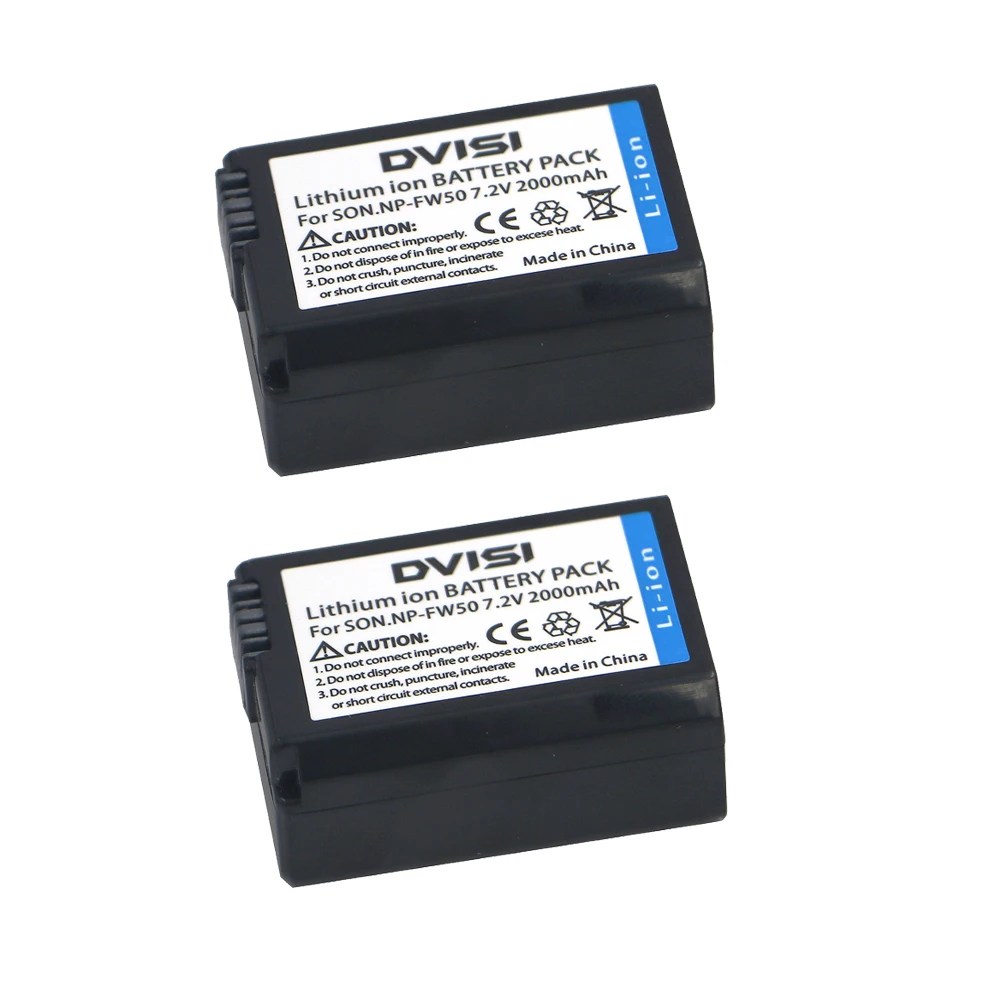 2Pcs 7.2V 2000mAh NP-FW50 FW50 NPFW50 Battery for Sony Alpha 7 7R II 7S a7S a7R II a5000 NEX-7 SLT-A37 DSC-RX10 RX10 II III 7SM2
2Pcs 7.2V 2000mAh NP-FW50 FW50 NPFW50 Battery for Sony Alpha 7 7R II 7S a7S a7R II a5000 NEX-7 SLT-A37 DSC-RX10 RX10 II III 7SM2