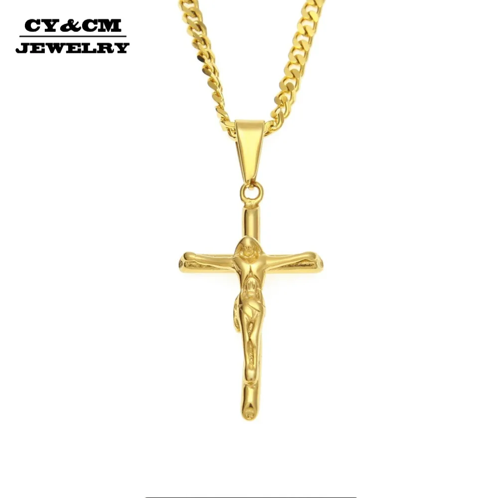 CY&CM Hip Hop Small Jesus Crucifix Cross Pendant Catholic Necklace Stainless Steel Gold Tone Charm Mens Women Punk Rock Jewelry
CY&CM Hip Hop Small Jesus Crucifix Cross Pendant Catholic Necklace Stainless Steel Gold Tone Charm Mens Women Punk Rock Jewelry