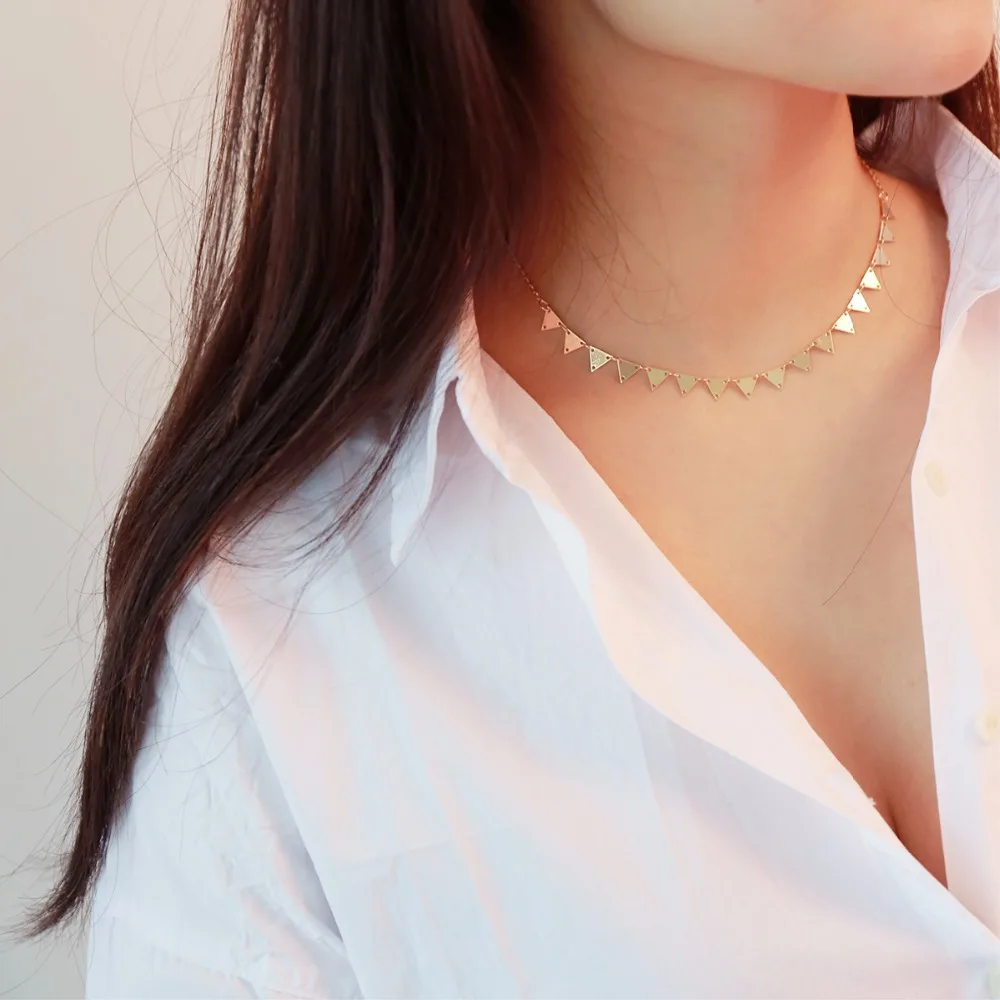 Fashion Geometry Triangle Sequins Copper Chain Simple Short Necklace for Women Chokers Necklaces Christmas gift
Fashion Geometry Triangle Sequins Copper Chain Simple Short Necklace for Women Chokers Necklaces Christmas gift