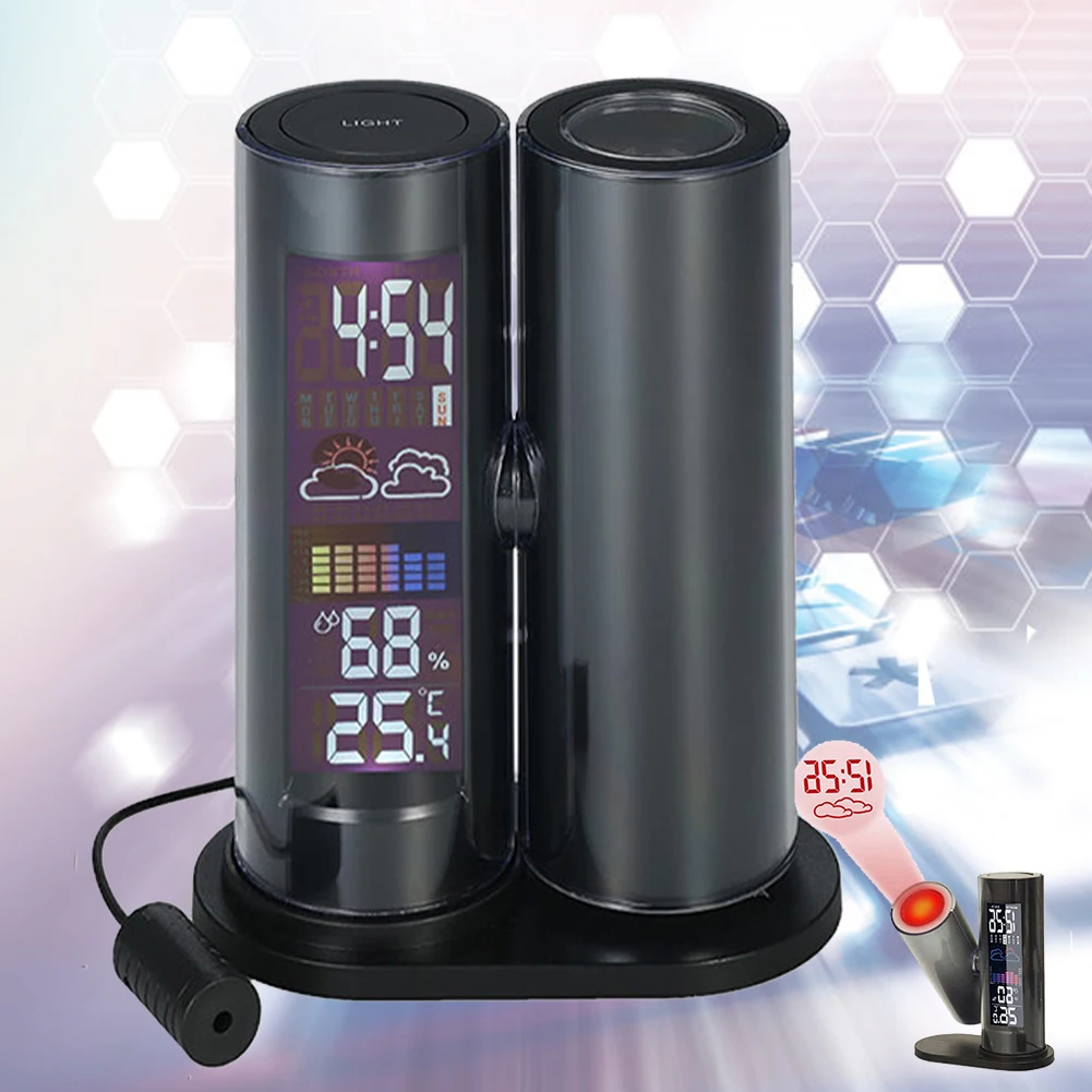 Snooze Backlight Indoor Bedroom Desktop Rotatable Humidity Thermometer Projection Clock LCD Display Battery Operated Alarm
Snooze Backlight Indoor Bedroom Desktop Rotatable Humidity Thermometer Projection Clock LCD Display Battery Operated Alarm