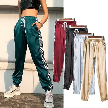 2019 New Women Patchwork Checkerboard Ribbon Pants Casual Loose Joggers Trousers High Waist Silk Fabrics Streetwear Harem Pants
2019 New Women Patchwork Checkerboard Ribbon Pants Casual Loose Joggers Trousers High Waist Silk Fabrics Streetwear Harem Pants