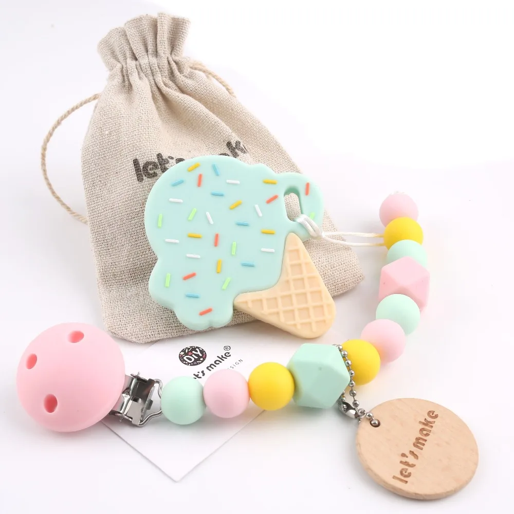 Lets Make 1PC Baby Teether Ice Cream Teething Beads Soother Pacifier Chain BPA Free Silicone Teether Baby Nursing Accessories
Lets Make 1PC Baby Teether Ice Cream Teething Beads Soother Pacifier Chain BPA Free Silicone Teether Baby Nursing Accessories
