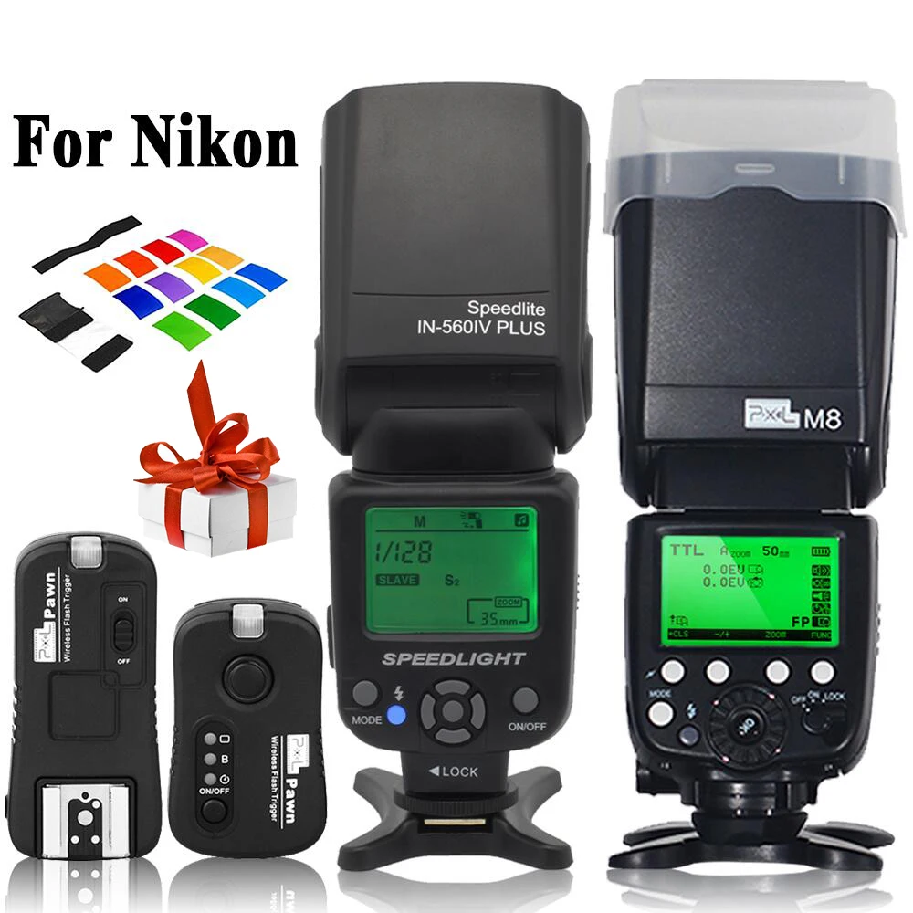 INSEESI IN-560IV IN560IV PLUS & PIXEL M8 LCD FlashLight Wireless Flash Speedlite &TF-362 Wireless Flash Trigger for Nikon Camera
INSEESI IN-560IV IN560IV PLUS & PIXEL M8 LCD FlashLight Wireless Flash Speedlite &TF-362 Wireless Flash Trigger for Nikon Camera