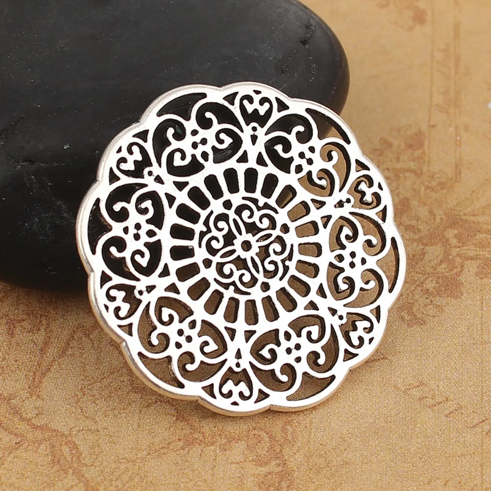 DoreenBeads Hollow Flower Zinc Based Alloy Connectors Round Silver Color Filigree Wholesale 31mm(1 2/8") x 31mm(1 2/8") 10 PCs
DoreenBeads Hollow Flower Zinc Based Alloy Connectors Round Silver Color Filigree Wholesale 31mm(1 2/8") x 31mm(1 2/8") 10 PCs
