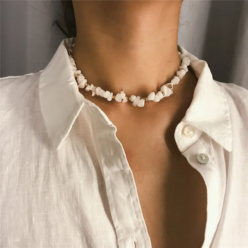 AE-CANFLY Simple Choker Necklace Bohemia White Natural Stone Clavicle Chain Necklace Women Jewelry
AE-CANFLY Simple Choker Necklace Bohemia White Natural Stone Clavicle Chain Necklace Women Jewelry