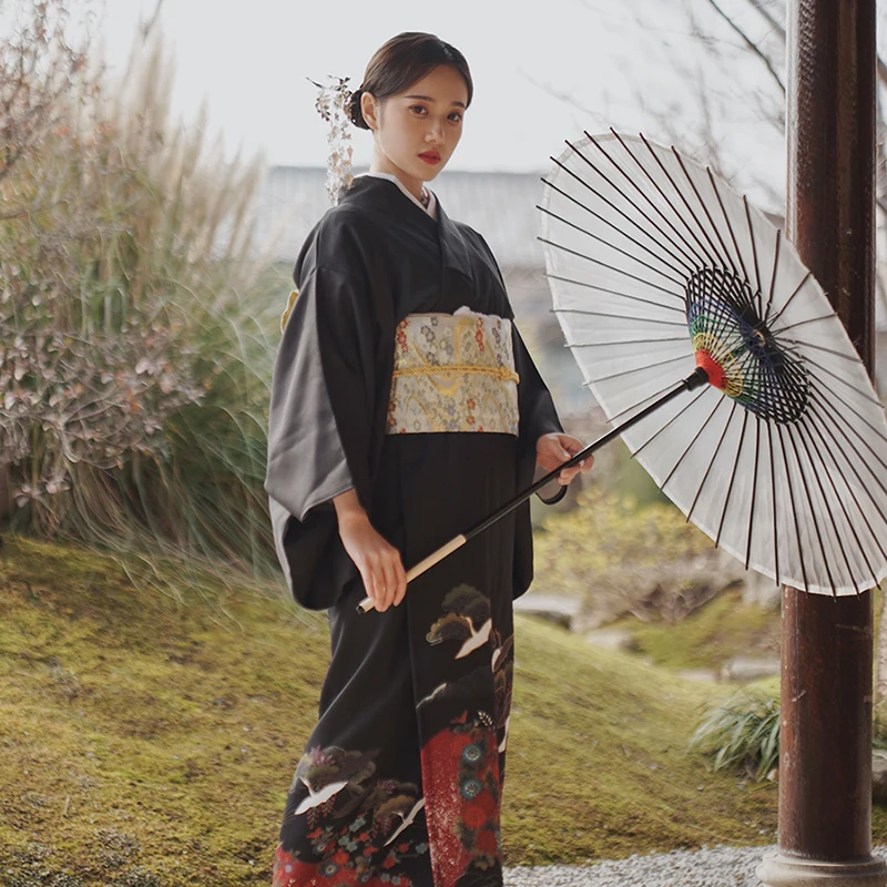 Black Printed Women Elegant Long Robe Sexy Japanese Dress Cosplay Geisha Costume Traditional Lady Kimono Yukata With Obi
Black Printed Women Elegant Long Robe Sexy Japanese Dress Cosplay Geisha Costume Traditional Lady Kimono Yukata With Obi