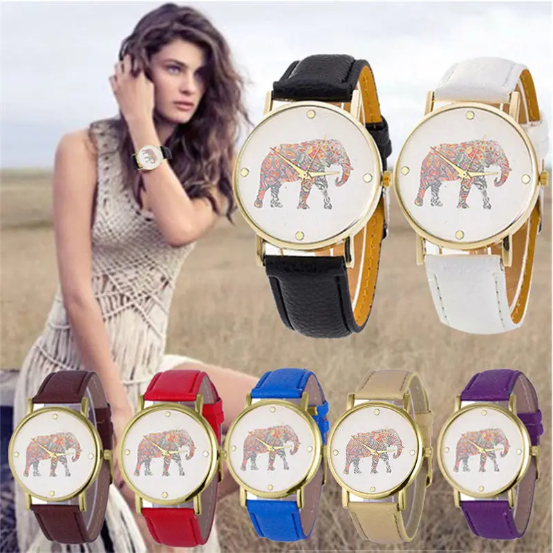 Fashion Clock Women Elephant Printing Pattern Wrist Watches For Weaved Leather Quartz Dial Saat Women 's Watch erkek kol saati
Fashion Clock Women Elephant Printing Pattern Wrist Watches For Weaved Leather Quartz Dial Saat Women 's Watch erkek kol saati