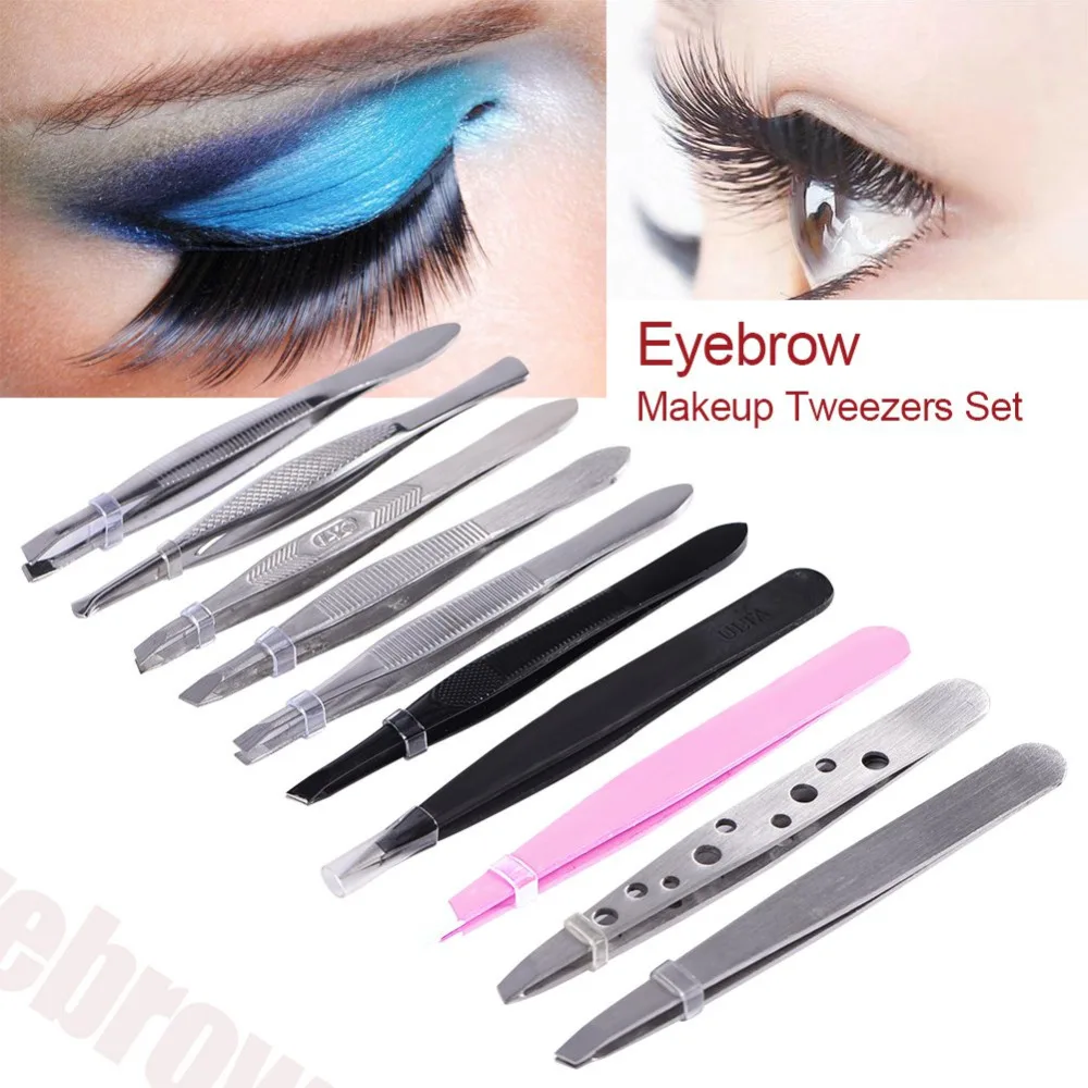 10pcs/set Stainless Steel Eyebrow Tweezers Face Hair Remover Eyebrow Trimmer Eyelashes Extension Clip Makeup Tattoo Beauty Tools
10pcs/set Stainless Steel Eyebrow Tweezers Face Hair Remover Eyebrow Trimmer Eyelashes Extension Clip Makeup Tattoo Beauty Tools