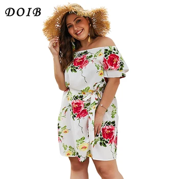 DOIB Plus Size Dresses Floral Print Slash Neck Off Shoulder Sexy Women Bodycon Dress XL XXL XXXL XXXX
DOIB Plus Size Dresses Floral Print Slash Neck Off Shoulder Sexy Women Bodycon Dress XL XXL XXXL XXXX