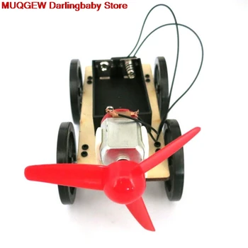 MUQGEW Mini Wind Powered DIY Car Kit Children Education