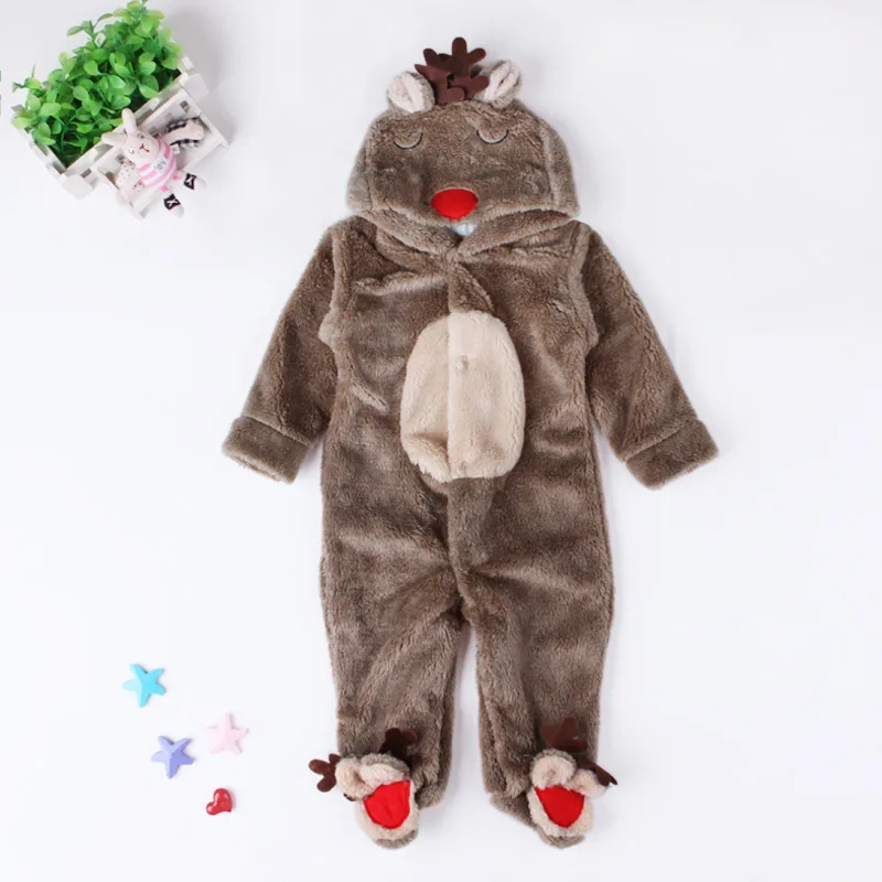 Christmas Cartoon Reindeer Warm plush Newborn Baby Clothes Halloween High Quality Comfortable Pajamas Toddler Kids Clothes 3-18M
Christmas Cartoon Reindeer Warm plush Newborn Baby Clothes Halloween High Quality Comfortable Pajamas Toddler Kids Clothes 3-18M