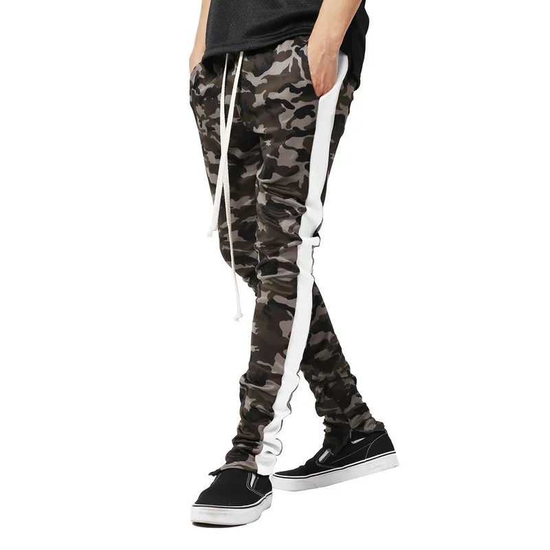 NIBESSER Men Camouflage Printed Pants Male Jogger Harem White Side Military Fashion zipper Workout Trousers Sportswear |