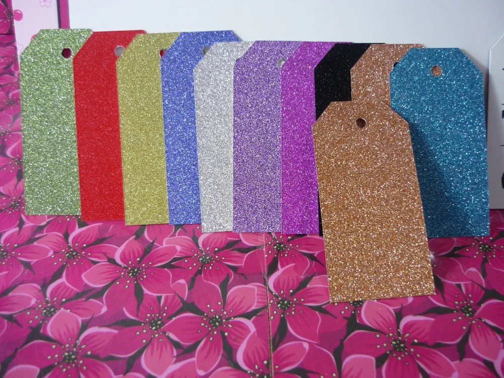 CX-TAG-00008 3.5x7cm Mix Colors Glitter Gift Tags 07