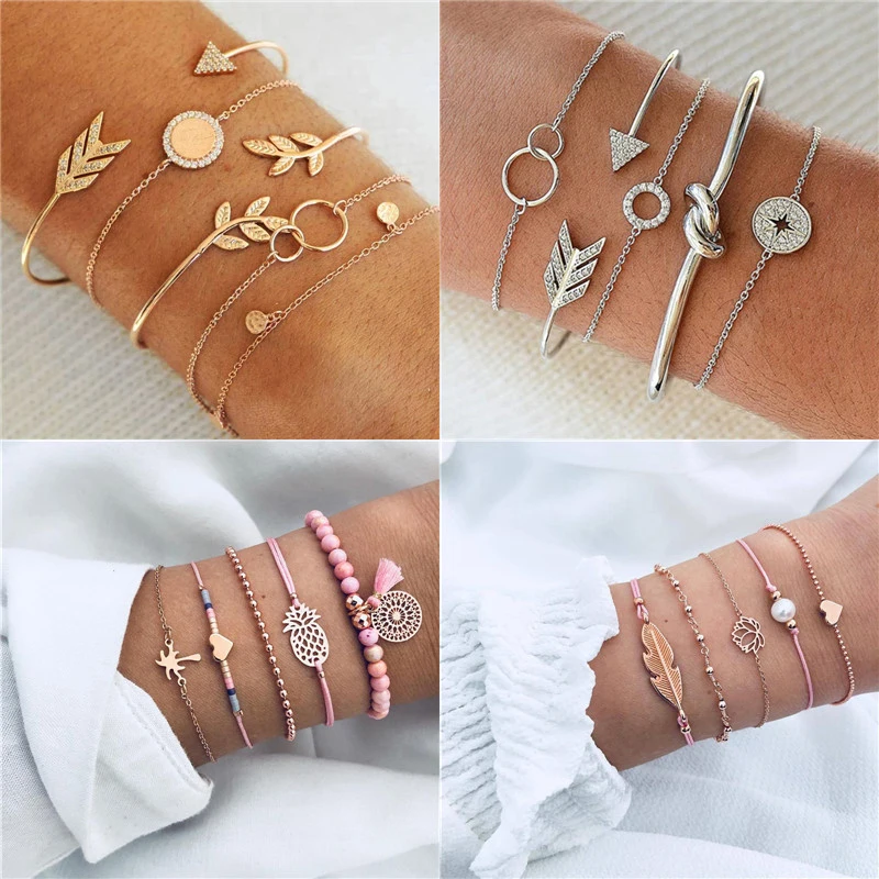 ZORCVENS Bohemia 5pcs/set Bangle Bracelet Set Arrow Map Leaf Crystal Bead Bracelet Women Charm Party Wedding Jewelry Accessories
ZORCVENS Bohemia 5pcs/set Bangle Bracelet Set Arrow Map Leaf Crystal Bead Bracelet Women Charm Party Wedding Jewelry Accessories