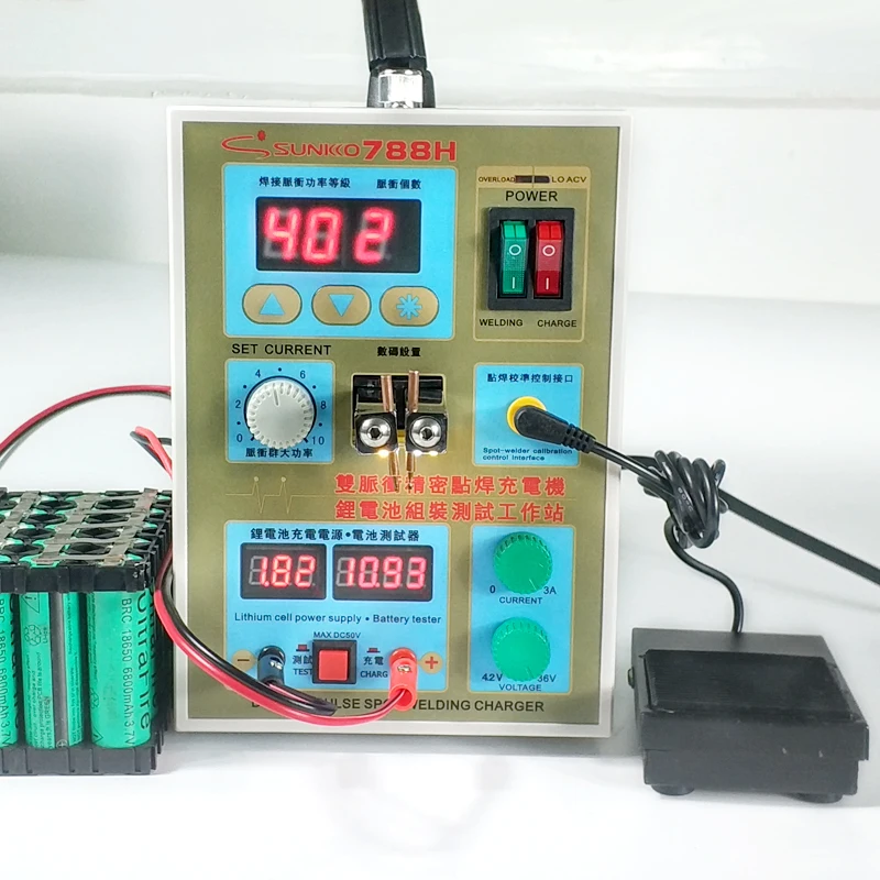 SUNKKO 788H spot welder battery welding machine lithium battery charging double pulse 18650 new upgrade LED lighting welder
SUNKKO 788H spot welder battery welding machine lithium battery charging double pulse 18650 new upgrade LED lighting welder
