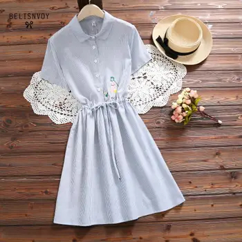 Mori Girl Summer Style Women Cute Dress Striped Cotton Linen Vestidos Verano 2019 Vintage Cat Embroidery Female Tunic Dresses
Mori Girl Summer Style Women Cute Dress Striped Cotton Linen Vestidos Verano 2019 Vintage Cat Embroidery Female Tunic Dresses