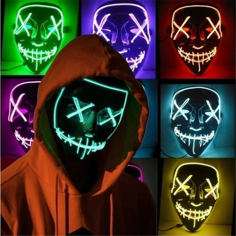 Halloween Party Masque Masquerade Neon Light Glow In The Dark Mascara Horror Glowing Masker Purge
Halloween Party Masque Masquerade Neon Light Glow In The Dark Mascara Horror Glowing Masker Purge