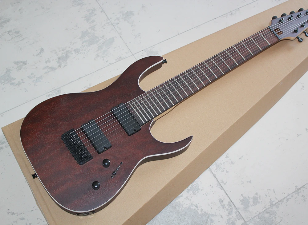 Red-brown 8-Strings Electric Guitar with Rosewood Fretboard,Fixed Bridge,String-Thru-Body,24 Frets,offering customized services
Red-brown 8-Strings Electric Guitar with Rosewood Fretboard,Fixed Bridge,String-Thru-Body,24 Frets,offering customized services