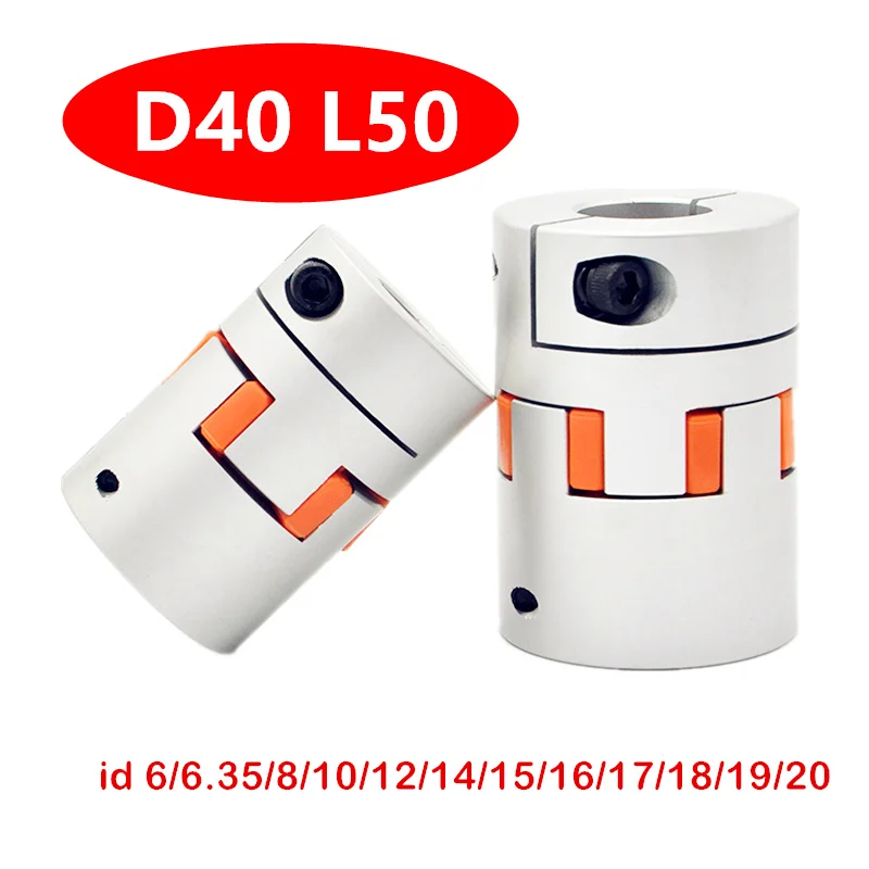 1pc Flexible plum clamp coupler D40 L50 shaft size CNC Jaw shaft coupling ID 6 6.35 8 10 12 12.7 14 15 16 17 18 19 20mm
1pc Flexible plum clamp coupler D40 L50 shaft size CNC Jaw shaft coupling ID 6 6.35 8 10 12 12.7 14 15 16 17 18 19 20mm