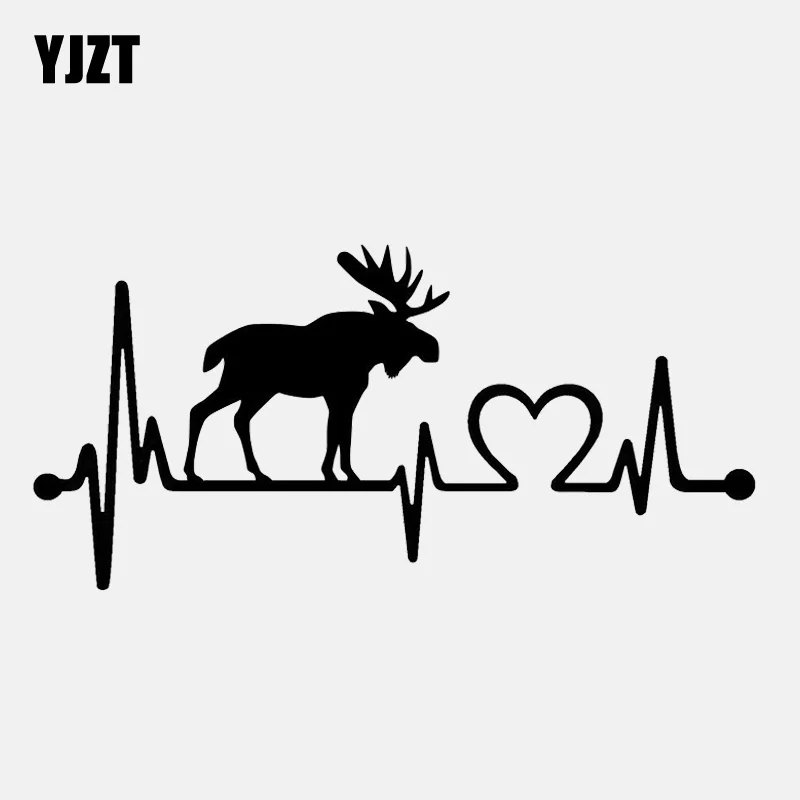 YJZT 14CM*6.7CM Moose Elk Heartbeat Lifeline Vinyl Motorcycle Black/Silver Car Sticker C22-1057 
YJZT 14CM*6.7CM Moose Elk Heartbeat Lifeline Vinyl Motorcycle Black/Silver Car Sticker C22-1057