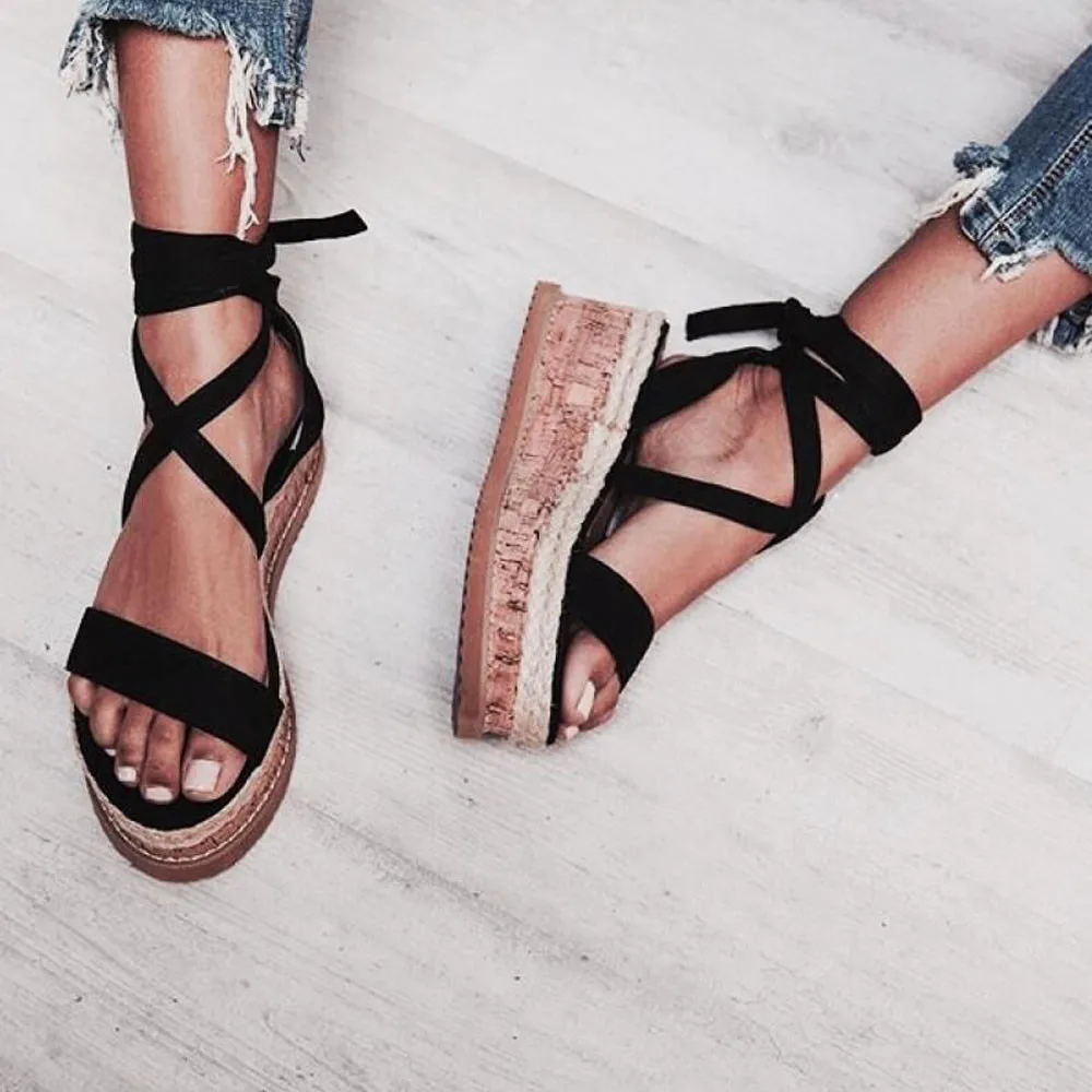 Women Summer Shoes Sandals Ankle Strap Thick-Bottom Shoes Ladies Roman Lace-up Shoes Platform Woven Waterproof Wedge Sandals
Women Summer Shoes Sandals Ankle Strap Thick-Bottom Shoes Ladies Roman Lace-up Shoes Platform Woven Waterproof Wedge Sandals