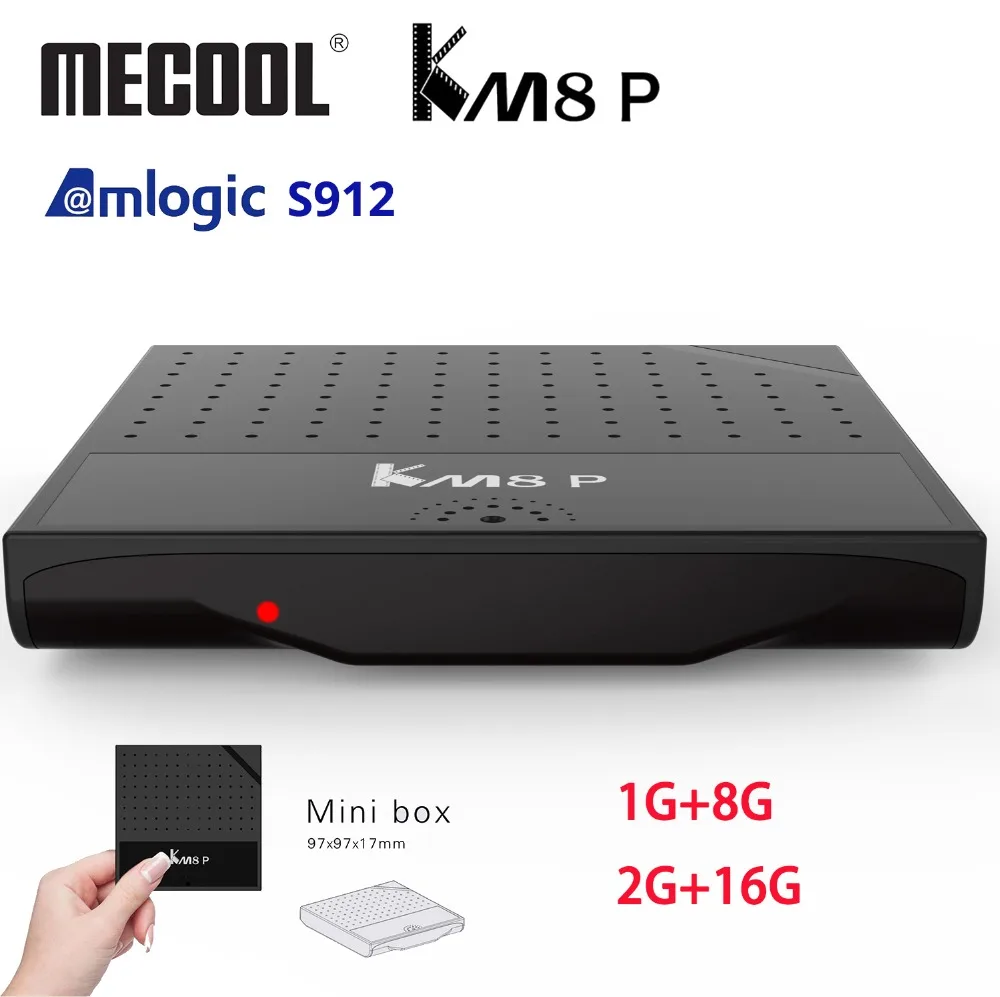 

Mecool KM8 P Smart TV BOX Amlogic S912 Octa Core CPU ROM 1G/2G RAM 8G/16G 2.4G WiFi 4K Ultra Thin HD Android TV Box Media Player